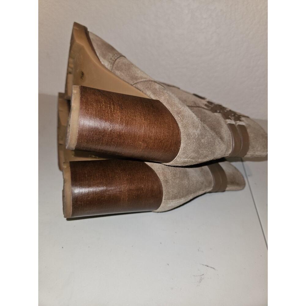 TORY BURCH Leigh 90 MM Lug Sole Booties Tan Women's SZ 7.5 - Picture 14 of 16